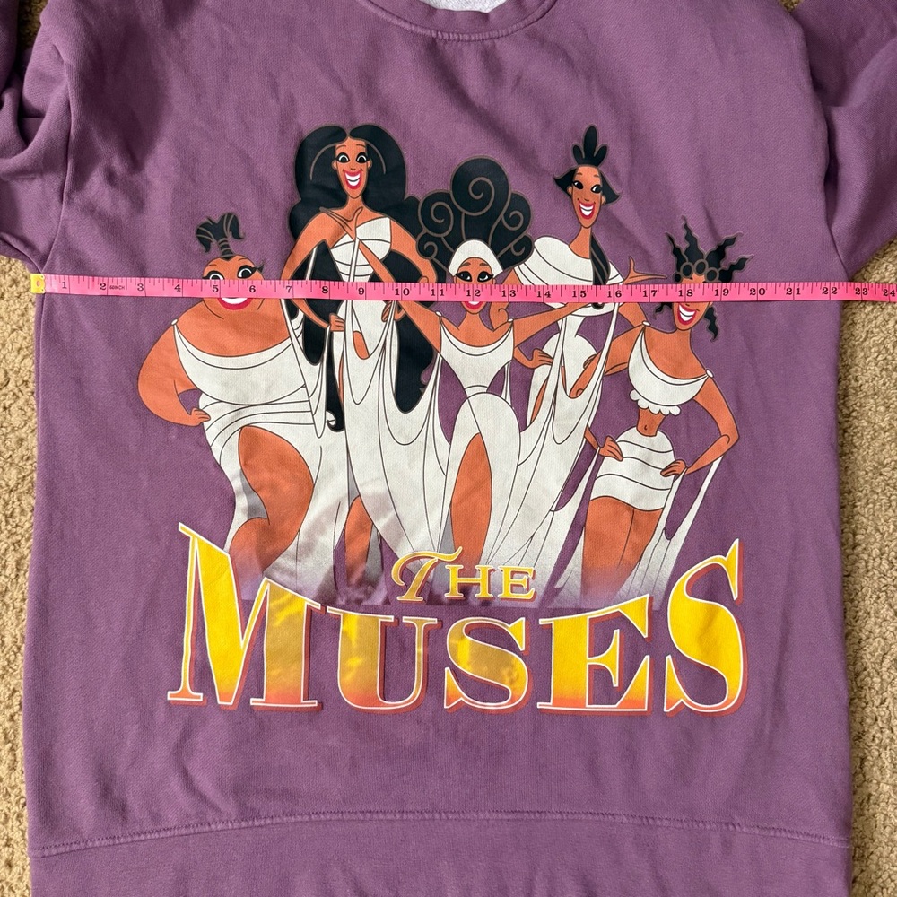 Hercules The Muses Her Universe Boxlunch Exclusive Purple Sweatshirt Pullover - Picture 3 of 3